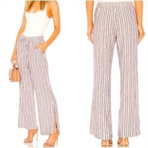 CLOTH & STONE RED WHITE BLUE DRAWSTRING WIDE LEG RAYON  LINEN SIZE MEDIUM